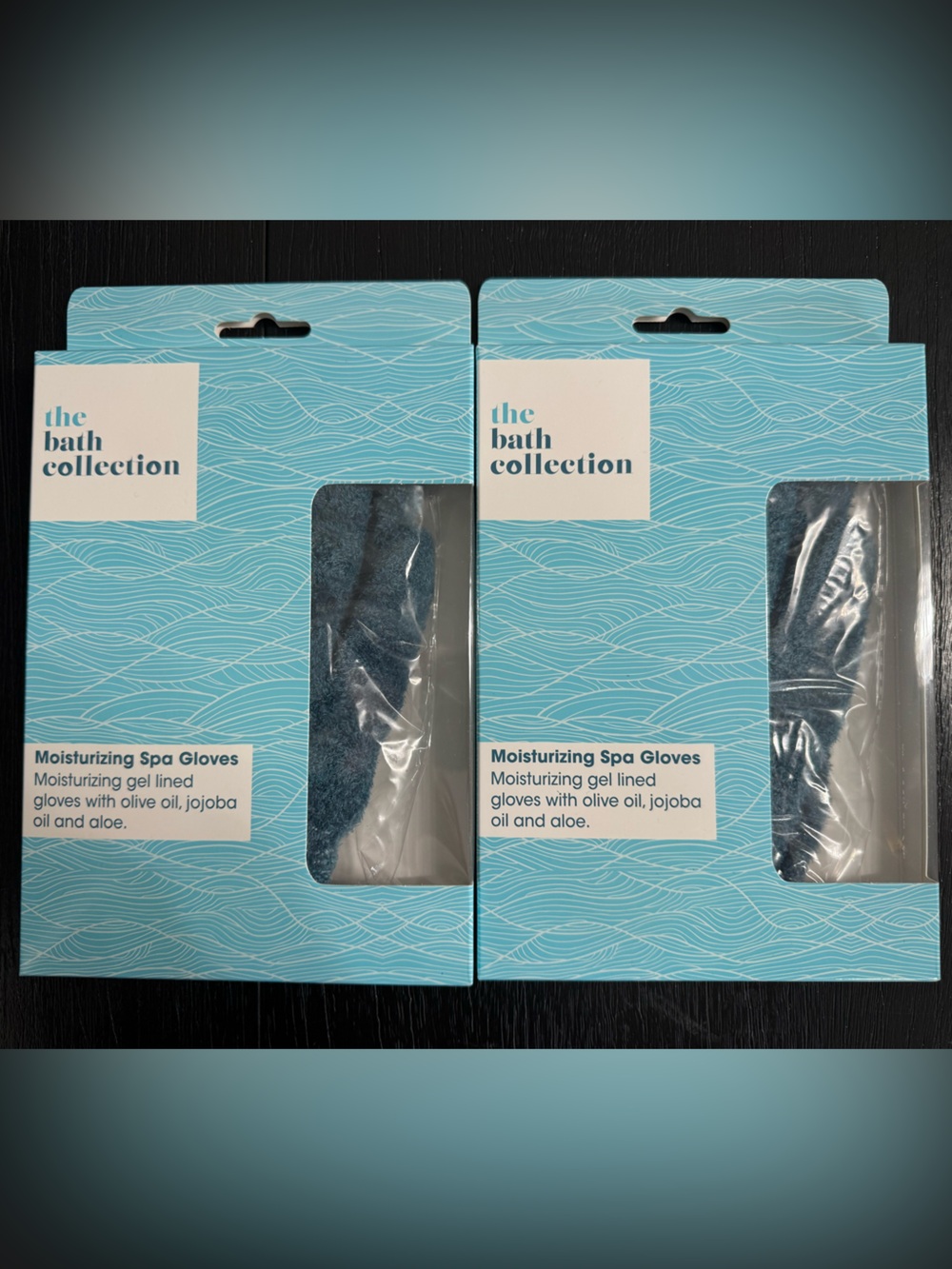 The Bath Collection Moisturizing Spa Gloves - Blue set of 2